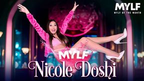 Shaved MILF Nicole receives deepthroat and doggystyle
