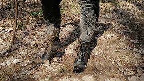 The boots got stuck in the mud