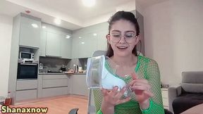 spit on your dick pee twice in high heels during live show