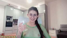 spit on your dick pee twice in high heels during live show