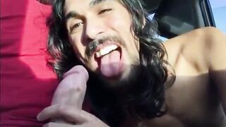 Car Deepthroat and Swallow