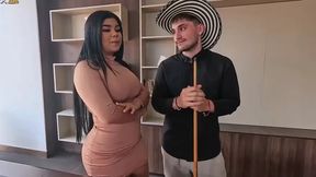 Curvy Latina with big tits and a big booty gets fucked in both holes by a cowboy