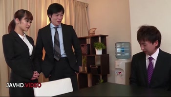 Anju Akane's Japanese Office Thrill: Two Men, One Passionate Mistress