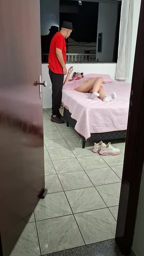 Stepdaughter arrives home from Carnival in the early morning and gives a blowjob.