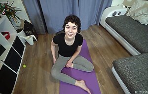 Torn open!  Yoga instructor makes me swallow his!