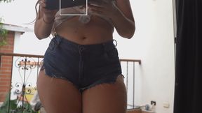 hot shorts in  hot  wife  in sexy tigh girl