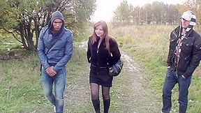 Odile in breasty gal enjoys hard dick in an outdoor sex vid