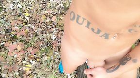 Naked Twink in the Woods Shows off His Body and Legs with Blue Sneakers - Short Video