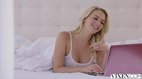 Raw emotion of a girl getting fucked hard on a big dick captured on camera