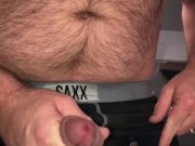 Toilet at Work was out of order, desperate & horny to Pee & Cum, I had to use the sink instead