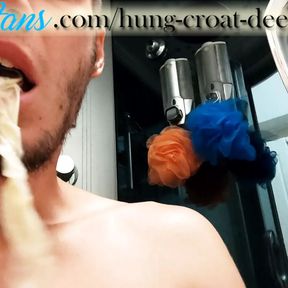 I masturbate with condom and put it on my tongue