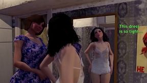 3D Animation Sissy Transformation where Shemale MILF persuaded the guy to change into a girl and sucks She'_s Big Ass