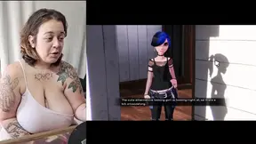 Gamer girl plays naughty adult games during tattooing interview