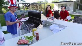 Busty Blonde BBW Milf Gets Ass Fucked on Fourth of July