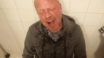 Slave showered in piss with cloth on, drink my piss and deepthroat my cock (2024/04/04)