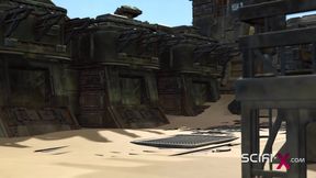 Cyberpunk dreams. Super hot hand cuffed slutty girl gets fucked rough by sci-fi soldier