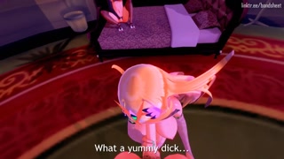 Mythra gives a POV blowjob while Pyra watches before a snowball (Xenoblade 3D hentai)