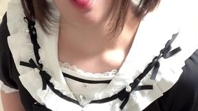 Solo femboy wanks and jacks off with pig tails