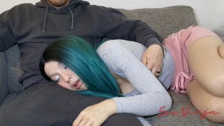 Step Brother Fucks My Mouth After I rested on His Lap