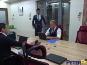 PETERFEVER Asian Bottom Barebacked By Colleagues In Office