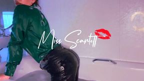 Scarlett's satin & leather bathtime (WAM)