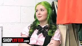 Cutie Bubble Butt Green-haired Student 18+ Steals And Learns A Hard Fucking Lesson!