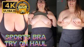 Sports Bra Try-On, Boob Bounce Tests, Naked Twerk Tease (4K Portrait)