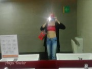 I went to pee in the cinema toilet. POV spying Tik Tok