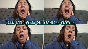 Deep and very contagious yawns