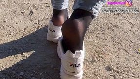 Part2 Fila Destrudor Shoeplay Nylon Feet And Crush Trample Trailer Sneaker Girl Feet
