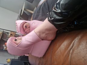Pink wedges and pvc