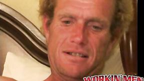 ”Mature dude strokes his heavy shaft while smoking a cigar”