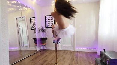 Asian Petite Goddess Strips Pole Dancing Bare Pussy Slow Burn Tease