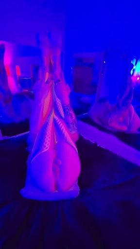 TS Diana Deelight and Jrockstar82 Sucking, Fucking and Creampie in Rainbow Stocking with Socks