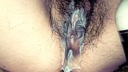 Amateur Lesbians have fun with a confetti dildo, up close POV and loud MOANING