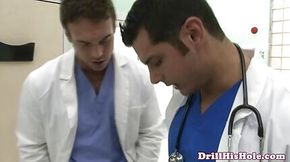 Gay doctor blowing hard meat