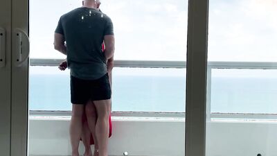 Kelsi Monroe's tight pussy gets pounded hard on the balcony by Johnny Sins