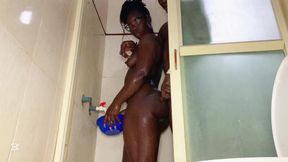 Fucking My Boss Wife While He's at Work, Nasty Ebony Babe Got Fucked Hard in the Shower