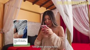 by mistake my step sister-in-law sends me sexy photos and when we confront her we end up fucking without a condom!