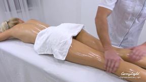 Naughty girl gets fucked during massage by hot amateur couple
