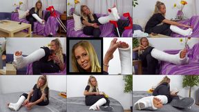 Cassidy SLWC Trying to Get Comfortable in Her Cast (in HD 1920X1080)