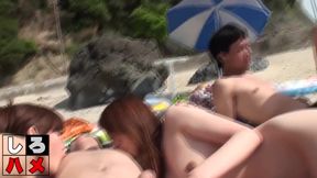 In-the-flesh, Wildcat Brunette, POV Group voyeur in Japanese dales