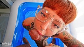piss and facefuck for tattooed goth girl by bbc, piss, pee, piss drinking, pee shower, pee in throat, sloppy bj