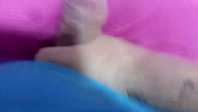 Jerking me off against a pillow, man's moans