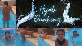 Naked wearing a hijab, dunking underwater and showing off my body at the sides of the pool