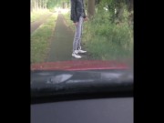 Pissing in Public on a Car