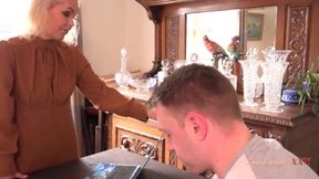 Mature British MILF Stepmom Francesca Catches her Naughty Stepson Masturbating