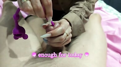 Russian Mistress performs intense urethral sounding on her submissive