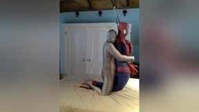 Zentai Croc Has Some Fun With Captured Dummy Spiderman