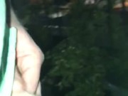 Jerking my little dick outside on mate’s balcony over the high street